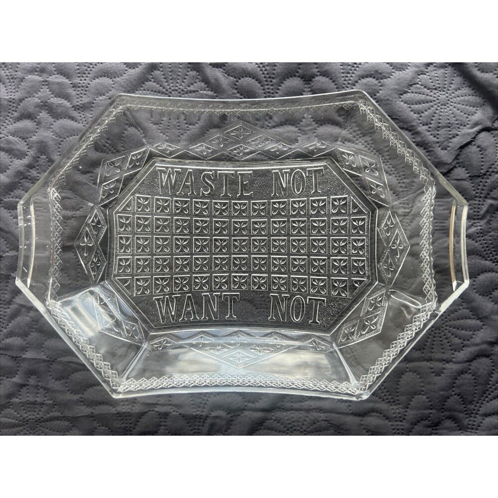 Waste Not Want 1800’s Antique King Son Diamond Bar Lattice Bread Tray Dish-Used